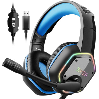 EKSA E1000 RGB Wireless Headphones - 7.1 Surround Sound - Quantum StreamHEAD-EKSA-E1000-GRN-CH