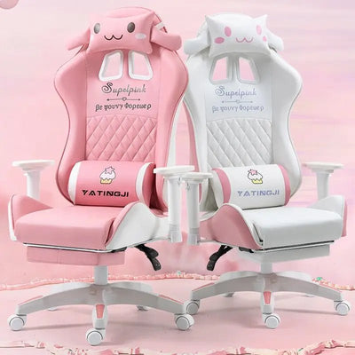 Ergonomic Swivel Gaming Chair Pink - Quantum Stream