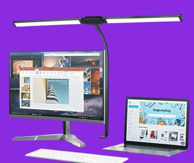 Double Head LED Desk Lamps: Stepless Dimmable Office Study Lighting - Quantum Stream