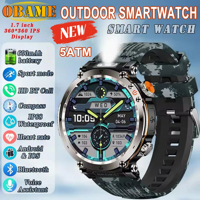 Waterproof GPS Outdoor Smartwatch - Quantum Stream14:10#Green;5:361385#5ATM 600mAh